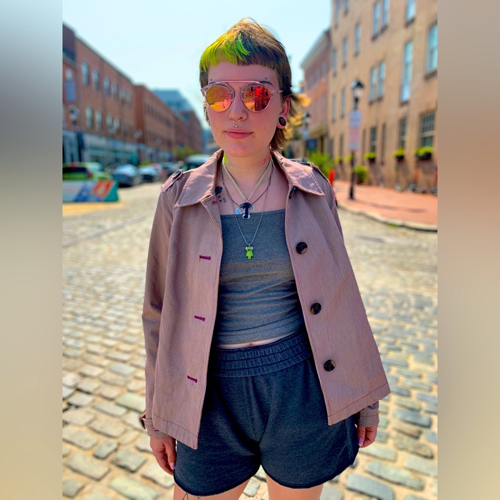 Christopher & Banks Burgundy & White Lightweight Jacket